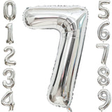 Balon Din Folie Metalizata Figurina Cifra, Tema Aniversare 40 Cm, Ambalaj Individual, Pai Inclus, Umflare Cu Aer Sau Heliu, Cifra 7 - vivimall.ro