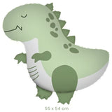 Balon Din Folie Metalizata, Figurina Animata, Model Dinozaur, Ambalaj Individual, Pai Inclus, Umflare Cu Aer Sau Heliu,