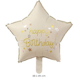 Balon din Folie Metalizata, Flippy, Figurina Animata, Model Stea, 45 cm, Ambalaj Individual, Pai Inclus, Umflare cu Aer sau Heliu, Bej