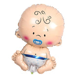 Balon din Folie Metalizata, Vivimall, Figurina Baietel, Tema Botez, 73x48 cm, Ambalaj Individual, Pai Inclus, Umflare cu Aer sau Heliu, Albastru