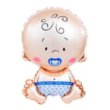 Balon din Folie Metalizata, Vivimall, Figurina Baietel, Tema Botez, 73x48 cm, Ambalaj Individual, Pai Inclus, Umflare cu Aer sau Heliu, Albastru