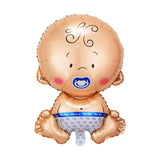 Balon din Folie Metalizata, Vivimall, Figurina Baietel, Tema Botez, 73x48 cm, Ambalaj Individual, Pai Inclus, Umflare cu Aer sau Heliu, Albastru