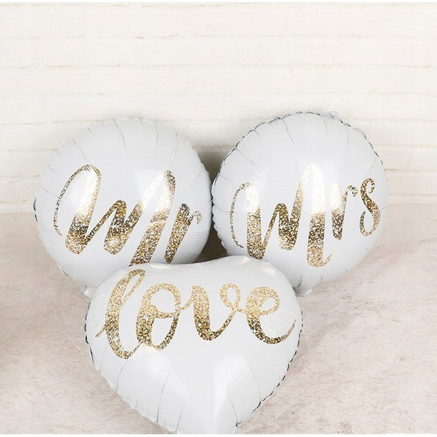 Balon Din Folie Metalizata, Figurina Cerc, Tematica Nunta, 45 Cm, Ambalaj Individual, Pai Inclus, Umflare Cu Aer Sau Heliu - vivimall.ro