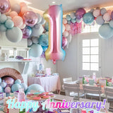Balon Din Folie Metalizata Figurina Cifra Gradient, Tema Aniversare 40 Cm, Ambalaj Individual, Pai Inclus, Umflare Cu Aer Sau Heliu, Cifra 1 - vivimall.ro