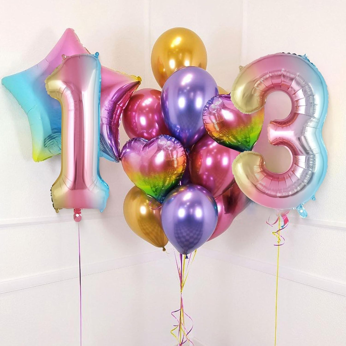 Balon Din Folie Metalizata Figurina Cifra Gradient, Tema Aniversare 40 Cm, Ambalaj Individual, Pai Inclus, Umflare Cu Aer Sau Heliu, Cifra 3 - vivimall.ro