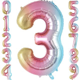 Balon Din Folie Metalizata Figurina Cifra Gradient, Tema Aniversare 40 Cm, Ambalaj Individual, Pai Inclus, Umflare Cu Aer Sau Heliu, Cifra 3 - vivimall.ro