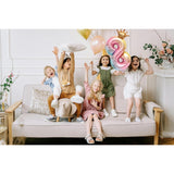 Balon din Folie Metalizata, Vivimall, Figurina Cifra Gradient, Tema Aniversare 80 cm, Ambalaj Individual, Pai inclus, Umflare cu Aer sau Heliu, Coronita, Cifra 8 - vivimall.ro