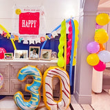 Balon Din Folie Metalizata Figurina Cifra, Imprimeu Gogosi, Tema Aniversare 100 Cm, Ambalaj Individual, Pai Inclus, Umflare Cu Aer Sau Heliu, Cifra 0 - vivimall.ro