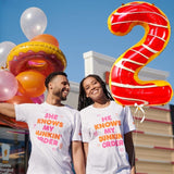 Balon din Folie Metalizata Vivimall, Figurina Cifra, Imprimeu Gogosi, Tema Aniversare 100 cm, Ambalaj Individual, Pai inclus, Umflare cu Aer sau Heliu, Multicolor, Cifra 2