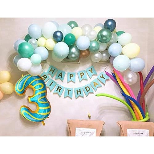 Balon Din Folie Metalizata Figurina Cifra, Imprimeu Gogosi, Tema Aniversare 100 Cm, Ambalaj Individual, Pai Inclus, Umflare Cu Aer Sau Heliu, Cifra 3 - vivimall.ro