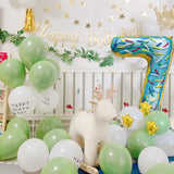Balon Din Folie Metalizata Figurina Cifra, Imprimeu Gogosi, Tema Aniversare 100 Cm, Ambalaj Individual, Pai Inclus, Umflare Cu Aer Sau Heliu, Cifra 7 - vivimall.ro