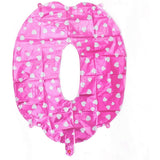 Balon Din Folie Metalizata Figurina Cifra, Imprimeu Inimi, Tema Aniversare 80 Cm, Ambalaj Individual, Pai Inclus, Umflare Cu Aer Sau Heliu, Cifra 0 - vivimall.ro