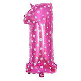 Balon Din Folie Metalizata Figurina Cifra, Imprimeu Inimi, Tema Aniversare 80 Cm, Ambalaj Individual, Pai Inclus, Umflare Cu Aer Sau Heliu, Cifra 1 - vivimall.ro
