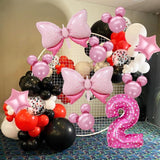 Balon Din Folie Metalizata Figurina Cifra, Imprimeu Inimi, Tema Aniversare 80 Cm, Ambalaj Individual, Pai Inclus, Umflare Cu Aer Sau Heliu, Cifra 2 - vivimall.ro