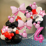 Balon Din Folie Metalizata Figurina Cifra, Imprimeu Inimi, Tema Aniversare 80 Cm, Ambalaj Individual, Pai Inclus, Umflare Cu Aer Sau Heliu, Cifra 4 - vivimall.ro