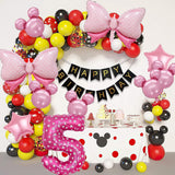 Balon Din Folie Metalizata Figurina Cifra, Imprimeu Inimi, Tema Aniversare 80 Cm, Ambalaj Individual, Pai Inclus, Umflare Cu Aer Sau Heliu, Cifra 5 - vivimall.ro