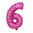 Balon Din Folie Metalizata Figurina Cifra, Imprimeu Inimi, Tema Aniversare 80 Cm, Ambalaj Individual, Pai Inclus, Umflare Cu Aer Sau Heliu, Cifra 6 - vivimall.ro