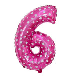 Balon Din Folie Metalizata Figurina Cifra, Imprimeu Inimi, Tema Aniversare 80 Cm, Ambalaj Individual, Pai Inclus, Umflare Cu Aer Sau Heliu, Cifra 6 - vivimall.ro
