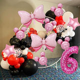 Balon Din Folie Metalizata Figurina Cifra, Imprimeu Inimi, Tema Aniversare 80 Cm, Ambalaj Individual, Pai Inclus, Umflare Cu Aer Sau Heliu, Cifra 6 - vivimall.ro