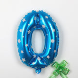 Balon Din Folie Metalizata Figurina Cifra, Imprimeu Stele, Tema Aniversare 80 Cm, Ambalaj Individual, Pai Inclus, Umflare Cu Aer Sau Heliu, Cifra 0 - vivimall.ro