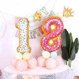 Balon din Folie Metalizata Vivimall, Figurina Cifra, Model Candy, Tema Aniversare 100 cm, Ambalaj Individual, Pai inclus, Umflare cu Aer sau Heliu, Multicolor, Cifra 1 - vivimall.ro