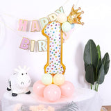 Balon din Folie Metalizata Vivimall, Figurina Cifra, Model Candy, Tema Aniversare 100 cm, Ambalaj Individual, Pai inclus, Umflare cu Aer sau Heliu, Multicolor, Cifra 1 - vivimall.ro