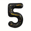 Balon Din Folie Metalizata Figurina Cifra, Scris Happy Birthday, Tema Aniversare 100 Cm, Ambalaj Individual, Pai Inclus, Umflare Cu Aer Sau Heliu, Cifra 5 - vivimall.ro