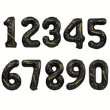 Balon din Folie Metalizata Vivimall, Figurina Cifra, Scris Happy Birthday, Tema Aniversare 100 cm, Ambalaj Individual, Pai inclus, Umflare cu Aer sau Heliu, Negru, Cifra 8 - vivimall.ro