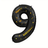Balon Din Folie Metalizata Figurina Cifra, Scris Happy Birthday, Tema Aniversare 100 Cm, Ambalaj Individual, Pai Inclus, Umflare Cu Aer Sau Heliu, Cifra 9 - vivimall.ro