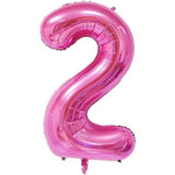 Balon Din Folie Metalizata Figurina Cifra Si Coroana, Tema Aniversare 100 Cm, Ambalaj Individual, Pai Inclus, Umflare Cu Aer Sau Heliu, Cifra 2 - vivimall.ro