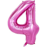 Balon Din Folie Metalizata Figurina Cifra Si Coroana, Tema Aniversare 100 Cm, Ambalaj Individual, Pai Inclus, Umflare Cu Aer Sau Heliu, Cifra 4 - vivimall.ro