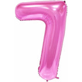 Balon Din Folie Metalizata Figurina Cifra Si Coroana, Tema Aniversare 100 Cm, Ambalaj Individual, Pai Inclus, Umflare Cu Aer Sau Heliu, Cifra 7 - vivimall.ro