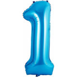 Balon Din Folie Metalizata Figurina Cifra Si Coroana, Tema Aniversare 100 Cm, Ambalaj Individual, Pai Inclus, Umflare Cu Aer Sau Heliu, Cifra 1 - vivimall.ro
