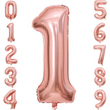 Balon Din Folie Metalizata Figurina Cifra, Tema Aniversare 100 Cm, Ambalaj Individual, Pai Inclus, Umflare Cu Aer Sau Heliu, Coral, Rose, Cifra 1 - vivimall.ro
