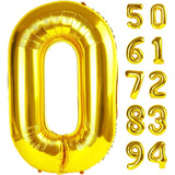 Balon Din Folie Metalizata, Figurina Cifra, Tema Aniversare 100 Cm, Ambalaj Individual, Pai Inclus, Umflare Cu Aer Sau Heliu, Cifra 0 - vivimall.ro