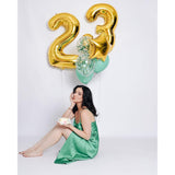 Balon Din Folie Metalizata, Figurina Cifra, Tema Aniversare 100 Cm, Ambalaj Individual, Pai Inclus, Umflare Cu Aer Sau Heliu, Cifra 3