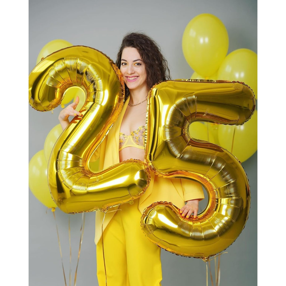 Balon Din Folie Metalizata, Figurina Cifra, Tema Aniversare 100 Cm, Ambalaj Individual, Pai Inclus, Umflare Cu Aer Sau Heliu, Cifra 5