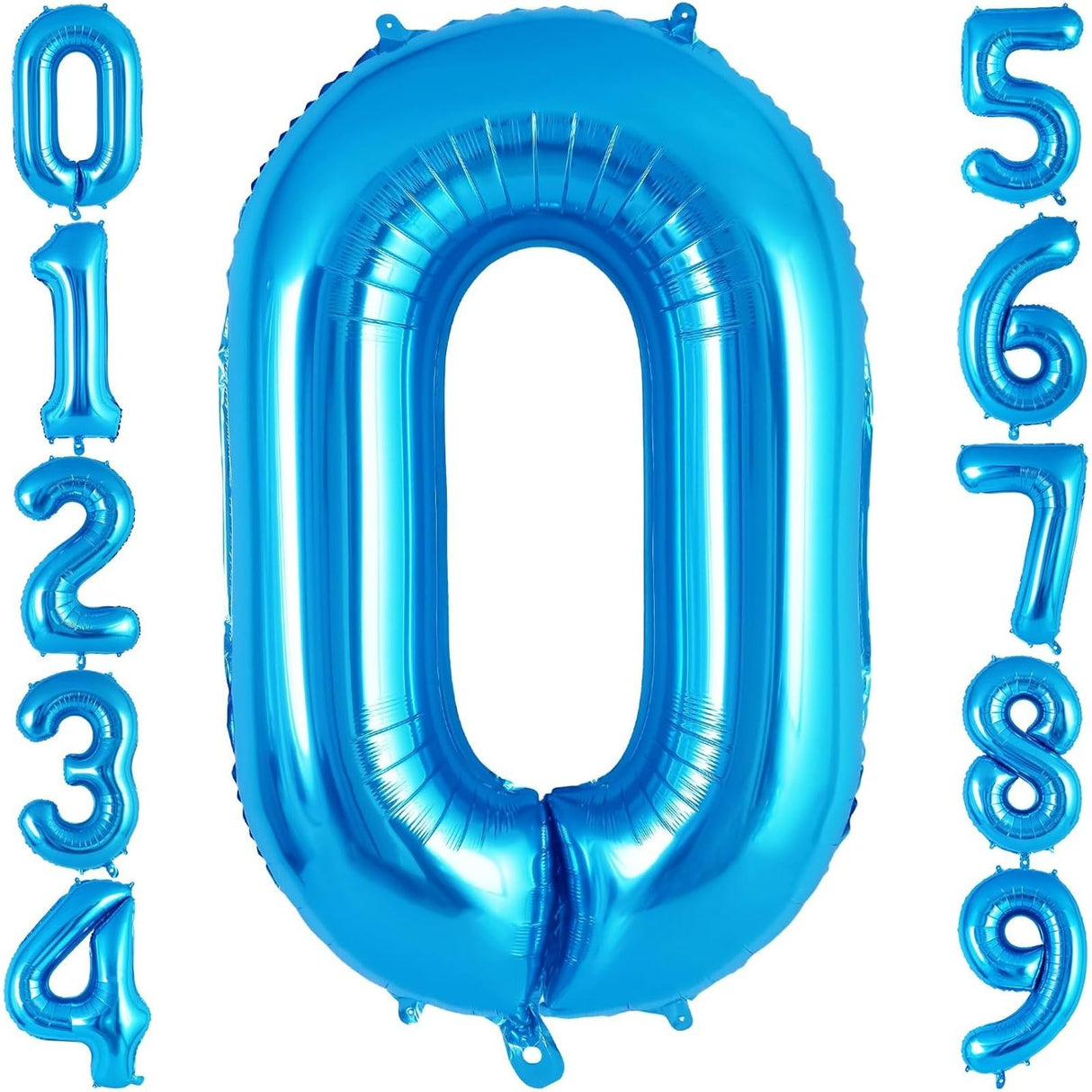 Balon Din Folie Metalizata, Figurina Cifra, Tema Aniversare 100 Cm, Ambalaj Individual, Pai Inclus, Umflare Cu Aer Sau Heliu, Cifra 0 - vivimall.ro