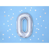 Balon Din Folie Metalizata, Figurina Cifra, Tema Aniversare 100 Cm, Ambalaj Individual, Pai Inclus, Umflare Cu Aer Sau Heliu, Cifra 0 - vivimall.ro
