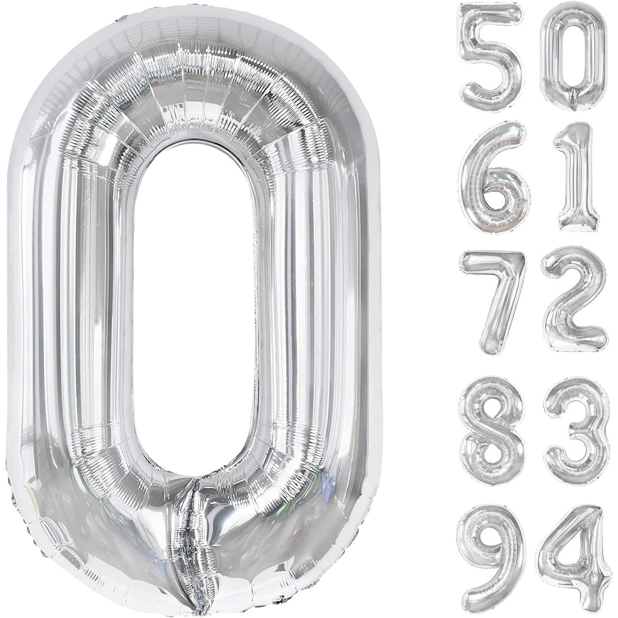 Balon Din Folie Metalizata, Figurina Cifra, Tema Aniversare 100 Cm, Ambalaj Individual, Pai Inclus, Umflare Cu Aer Sau Heliu, Cifra 0 - vivimall.ro