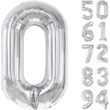 Balon Din Folie Metalizata, Figurina Cifra, Tema Aniversare 100 Cm, Ambalaj Individual, Pai Inclus, Umflare Cu Aer Sau Heliu, Cifra 0 - vivimall.ro