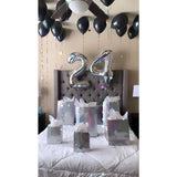 Balon Din Folie Metalizata, Figurina Cifra, Tema Aniversare 100 Cm, Ambalaj Individual, Pai Inclus, Umflare Cu Aer Sau Heliu, Cifra 2 - vivimall.ro