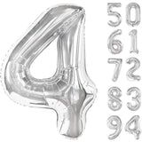 Balon Din Folie Metalizata, Figurina Cifra, Tema Aniversare 100 Cm, Ambalaj Individual, Pai Inclus, Umflare Cu Aer Sau Heliu, Cifra 4 - vivimall.ro