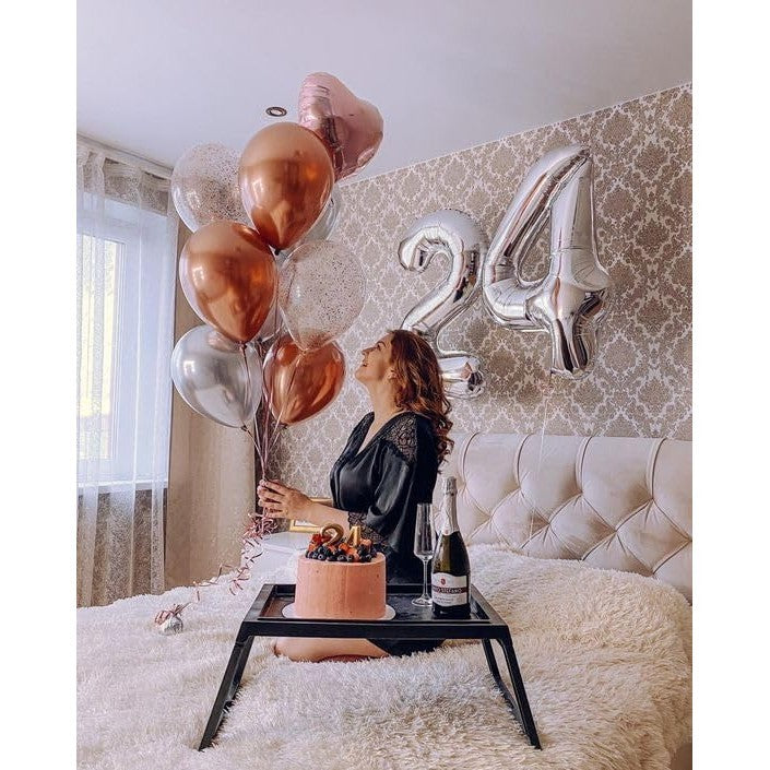 Balon Din Folie Metalizata, Figurina Cifra, Tema Aniversare 100 Cm, Ambalaj Individual, Pai Inclus, Umflare Cu Aer Sau Heliu, Cifra 4 - vivimall.ro