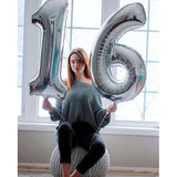 Balon Din Folie Metalizata, Figurina Cifra, Tema Aniversare 100 Cm, Ambalaj Individual, Pai Inclus, Umflare Cu Aer Sau Heliu, Cifra 6 - vivimall.ro