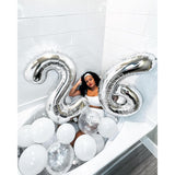 Balon Din Folie Metalizata, Figurina Cifra, Tema Aniversare 100 Cm, Ambalaj Individual, Pai Inclus, Umflare Cu Aer Sau Heliu, Cifra 6 - vivimall.ro