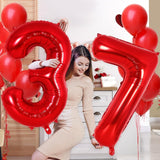 Balon Din Folie Metalizata, Figurina Cifra, Tema Aniversare 100 Cm, Ambalaj Individual, Pai Inclus, Umflare Cu Aer Sau Heliu, Cifra 3
