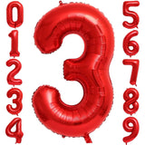 Balon Din Folie Metalizata, Figurina Cifra, Tema Aniversare 100 Cm, Ambalaj Individual, Pai Inclus, Umflare Cu Aer Sau Heliu, Cifra 3