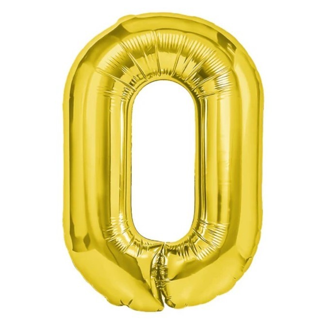 Balon Din Folie Metalizata, Figurina Cifra, Tema Aniversare 100 Cm, Ambalaj Individual, Pai Inclus, Umflare Cu Aer Sau Heliu, Cifra 0 - vivimall.ro