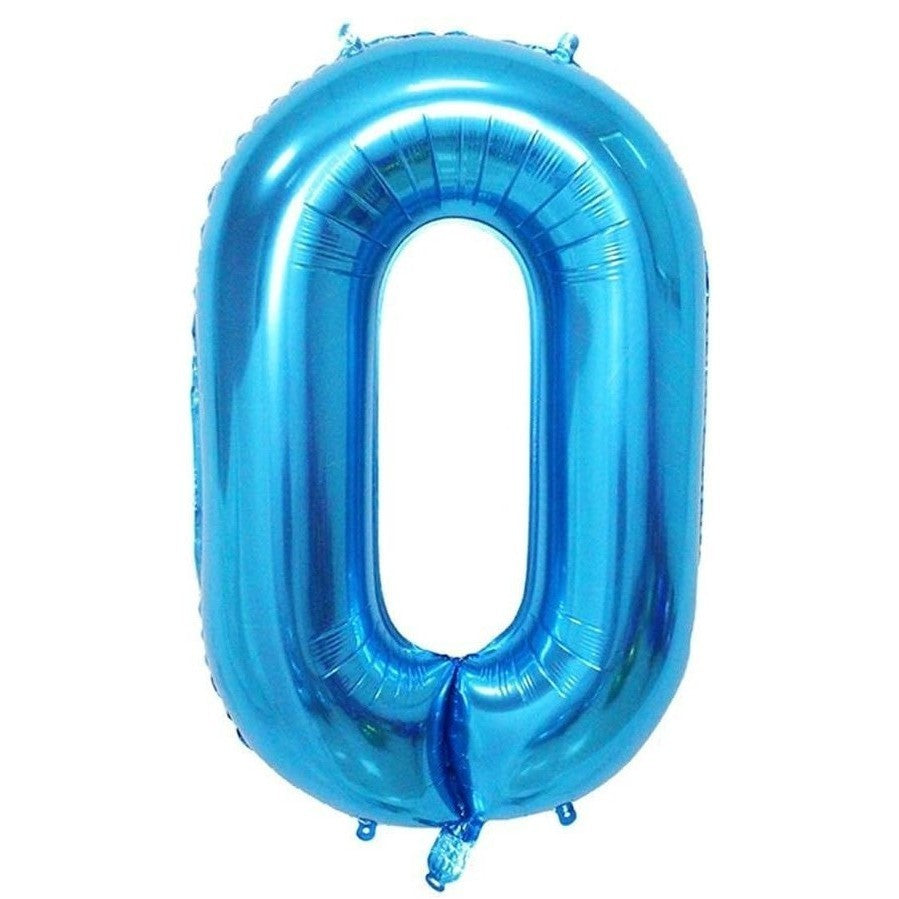 Balon Din Folie Metalizata, Figurina Cifra, Tema Aniversare 100 Cm, Ambalaj Individual, Pai Inclus, Umflare Cu Aer Sau Heliu, Cifra 0 - vivimall.ro